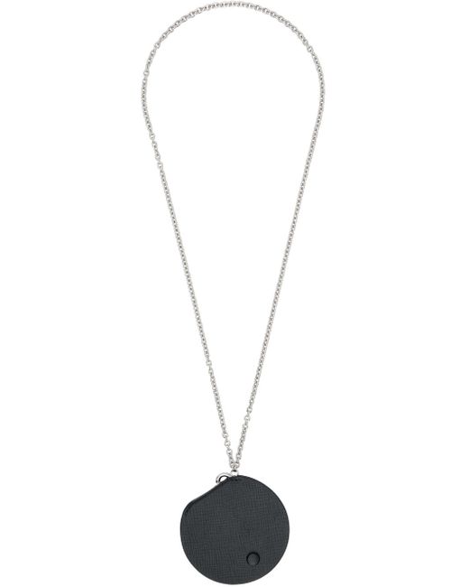 Collier argenté et noir à pochette circulaire Maison Margiela pour homme en coloris Black