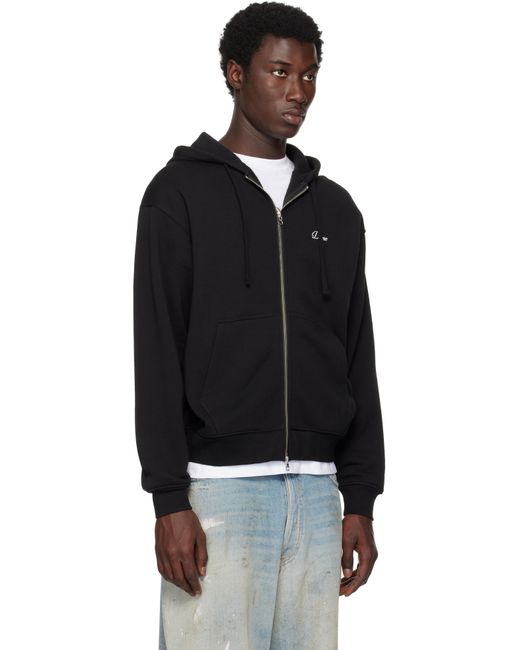 メンズ Dime ブラック Cursive Small Logo ジップフーディ Black