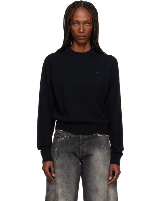 Pull Noir À Col Ras Du Cou Acne en coloris Black
