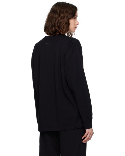 MM6 by Maison Martin Margiela ブラック 長袖Tシャツ Black