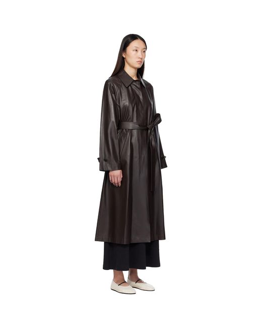 The Row Black Ryota Leather Coat