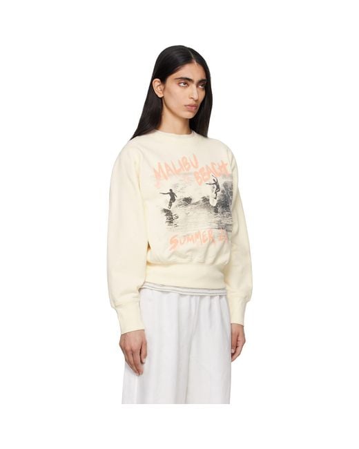 Anine Bing Natural Off- Harry Shrunken Sweatshirt