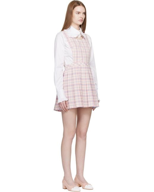 Sandy Liang ピンク Pilot ピナフォア ミニワンピース Black