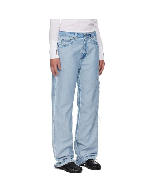 Acne Blue Frayed Jeans