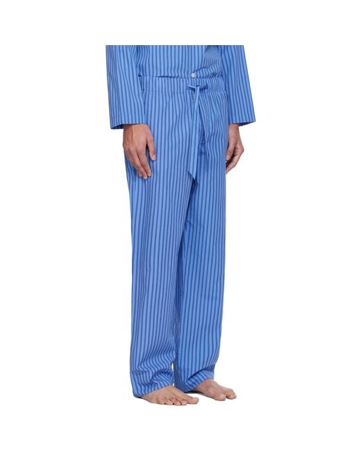 Tekla Blue Poplin Pyjama Pants for men