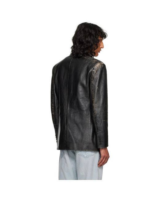 The Row Black Genki Leather Jacket for men