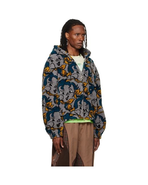 Chopova Lowena Multicolor 'Cheeky Girl' Oversized Hooded Fleece Jacket for men