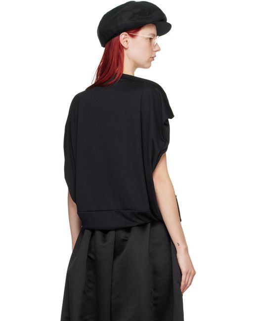 T-shirt de style cape noir Comme des Garçons en coloris Black