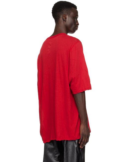 Rick Owens Red Crewneck T-shirt for men