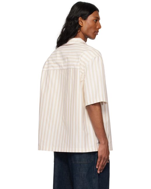 Maison Kitsuné White Off- Short Sleeve Overshirt for men