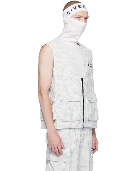 Givenchy Multicolor White & Gray Camo Vest for men