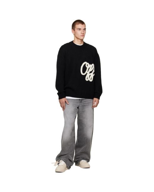 Off-White c/o Virgil Abloh Black Script Shared Logo Sweater for men