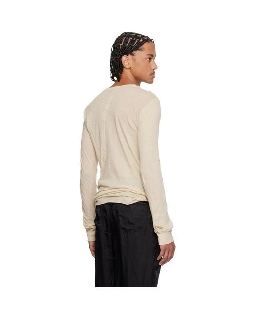 Rick Owens Black Off- Temple Basic Ls T-Shirt for men