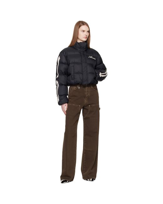 Amiri Black Bones Cropped Down Jacket