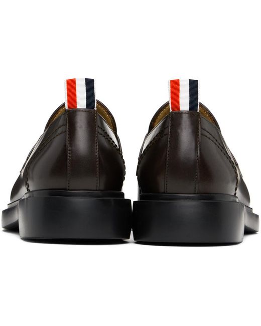 Thom Browne Black Brown Classic Penny Loafers for men