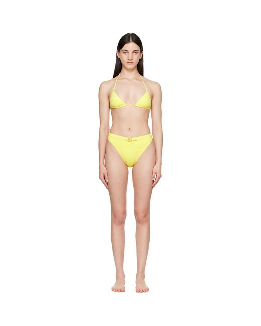 Balmain Yellow Triangle High Brief Bikini