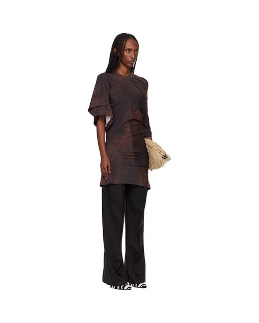 Kiko Kostadinov Black Florella Midi Dress
