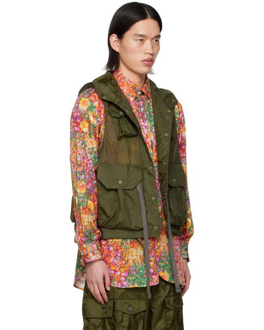 Engineered Garments Multicolor Hooded Vest for men