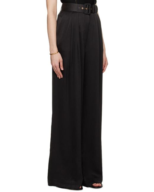 Zimmermann Black Silk Wide-Leg Trousers