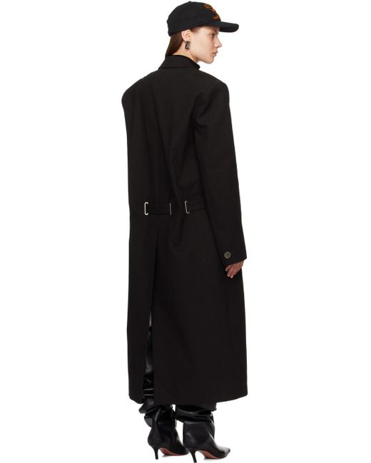 Manteau noir à ceinture à logo - ever Y. Project en coloris Black