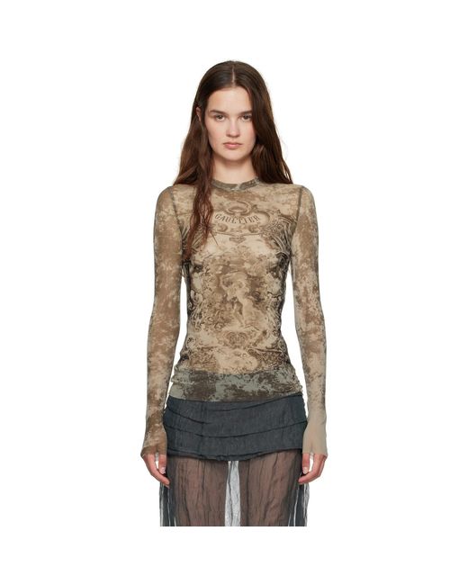 Jean Paul Gaultier Brown 'The Médaillon' Top