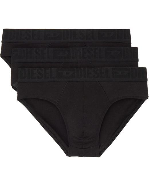 DIESEL Black Three-Pack Roy-D-Mono Briefs for men