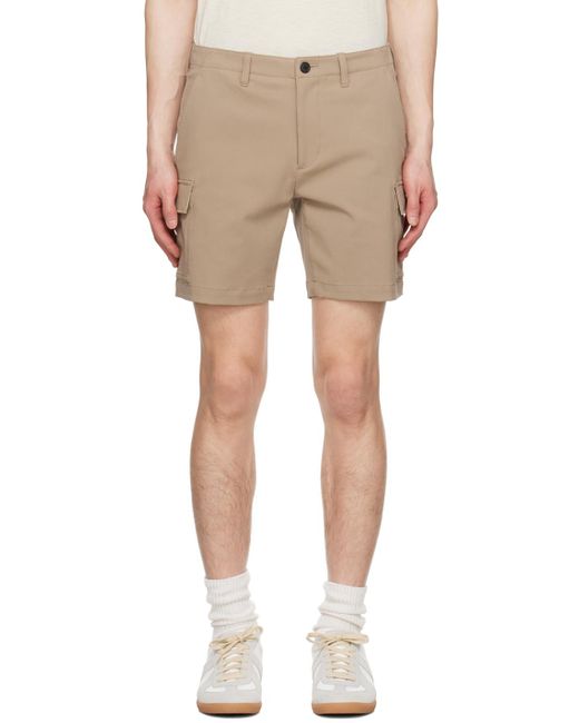 Theory Natural Beige Zaine Cargo Shorts for men
