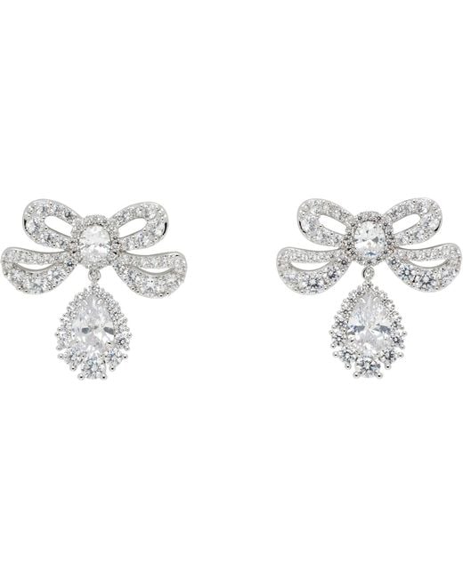 ShuShu/Tong Black Yvmin Edition Lissome Gem Bowknot Earrings
