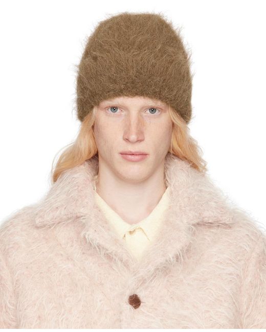 Séfr Natural Taupe Fuzzy Beanie for men