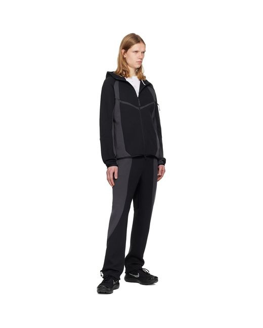 Nike Black Tech Open-Hem Fleece Sweatpants for men