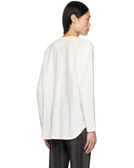 Homme Plissé Issey Miyake Homme Plissé Issey Miyake White Release-t 2 Long Sleeve T-shirt for men