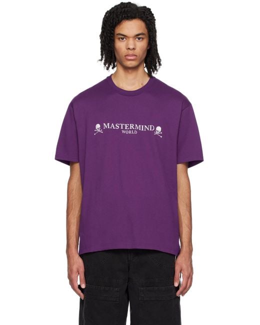 メンズ MASTERMIND WORLD パープル 3d Skull Tシャツ Purple