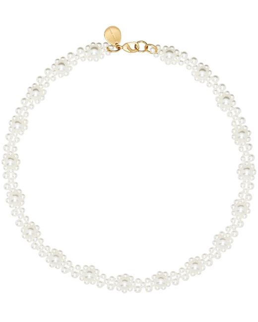 Collier blanc à perles graphiques Simone Rocha en coloris White