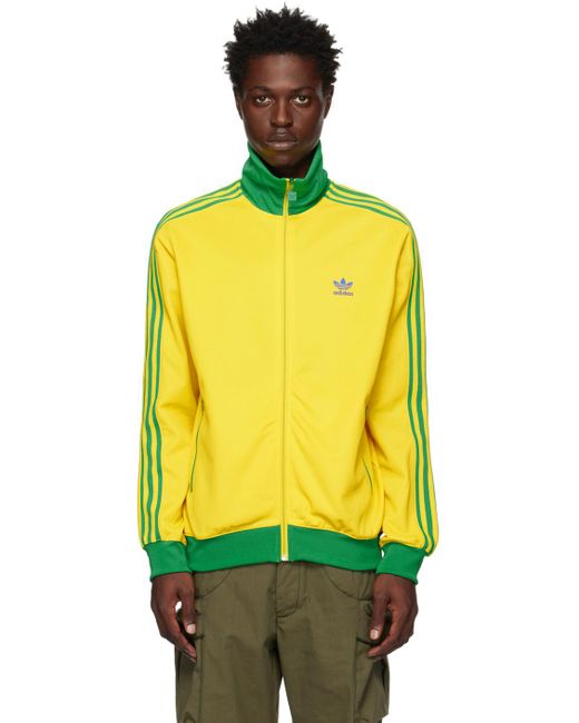 Adidas Originals Yellow & Green Beckenbauer Track Jacket for men