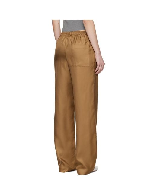 Loulou de Saison Brown Alera Lds Silk Twill Trousers