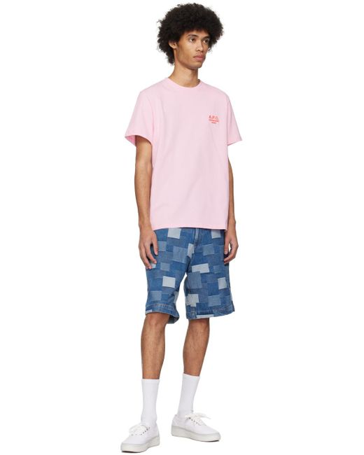 A.P.C. Multicolor . Pink Raymond T-shirt for men