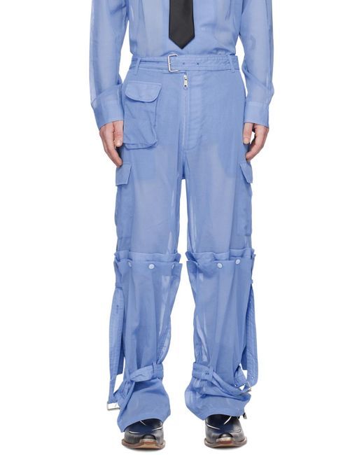 SOSHIOTSUKI Blue Auto Mechanics Cargo Pants for men