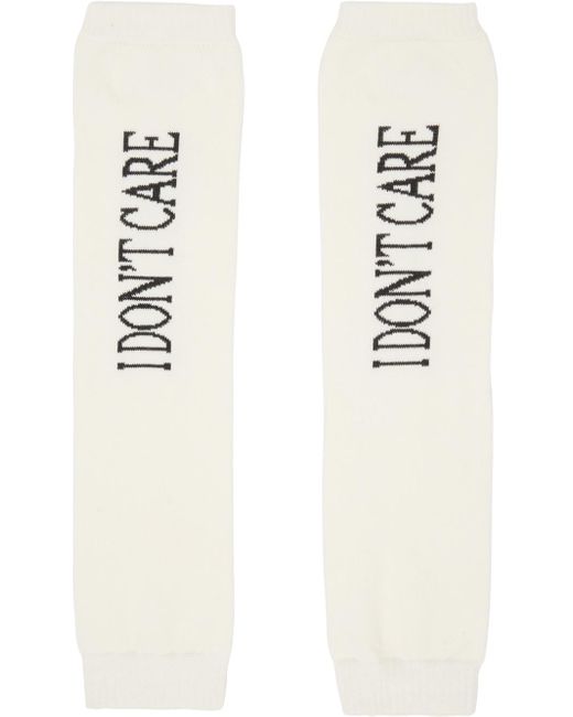 PRAYING White Ssense Exclusive Off- 'i Don't Care' Leg Warmers