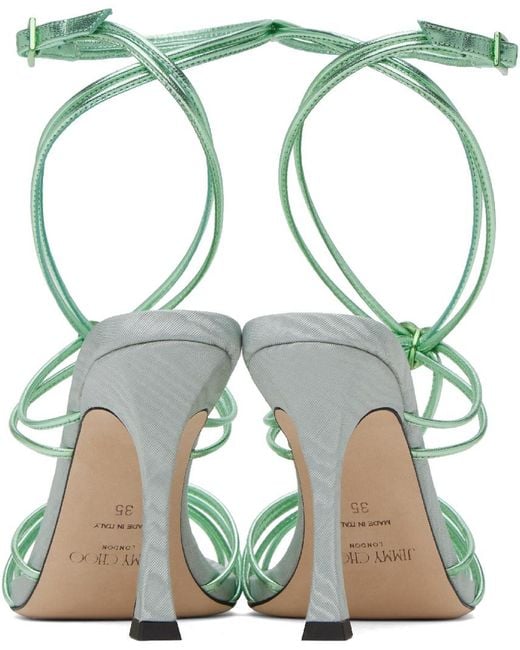 Jimmy Choo Green Indiya 100 Heeled Sandals