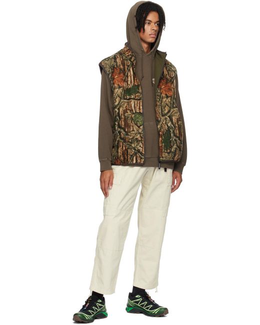Gramicci Multicolor Brown Camo Reversible Vest for men