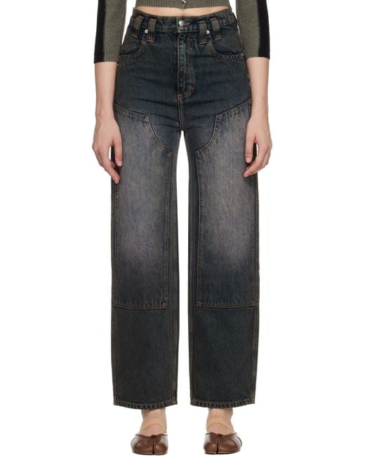 Eckhaus Latta Black Double Knee Baggy Jeans
