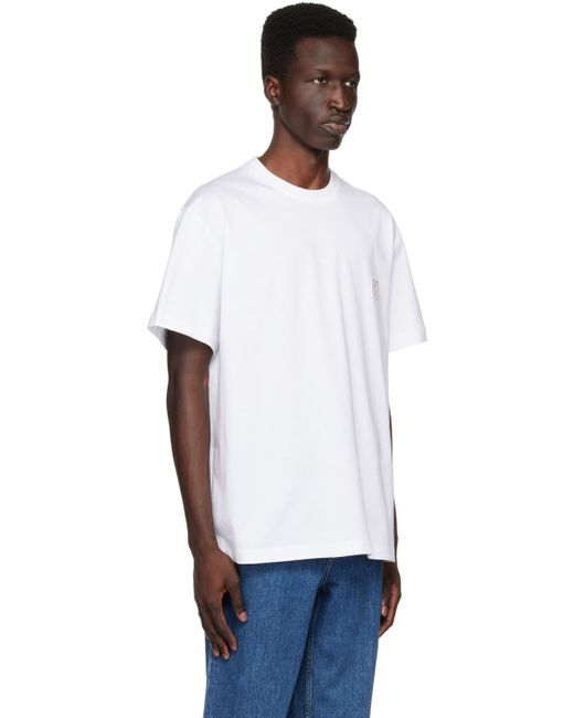 Wooyoungmi White Fuzzy Back T-shirt for men