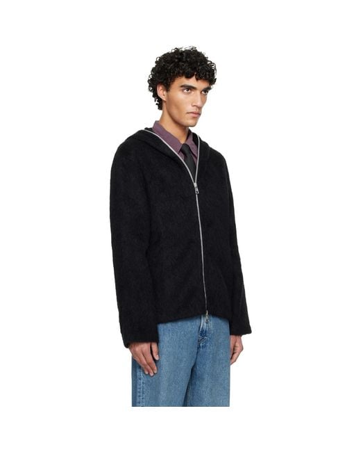 Our Legacy Black Full Zip Hoodie for men