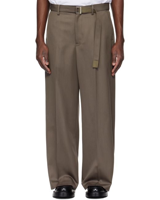 Sacai Doeskin Pants 25-03633M TAUPEサイズ1 Sacai Taupe Doeskin Trousers in Brown for Men | Lyst