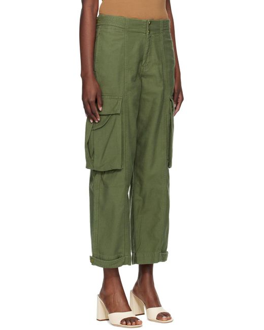 Pantalon cargo ample vert FRAME en coloris Green