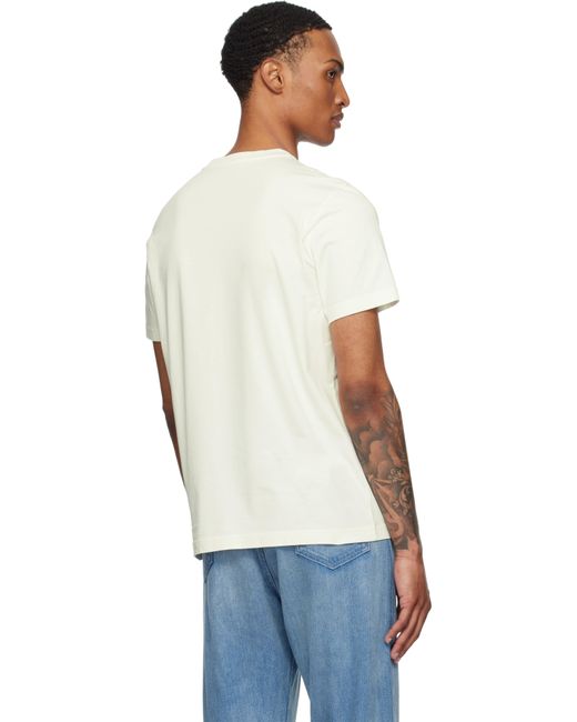 メンズ Moncler オフホワイト 半袖Tシャツ Black