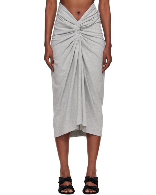 Jupe Midi Grise En Jersey Dries Van Noten en coloris Black