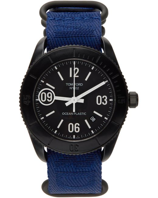 Tom Ford Blue 002 Ocean Plastic Sport Watch for men