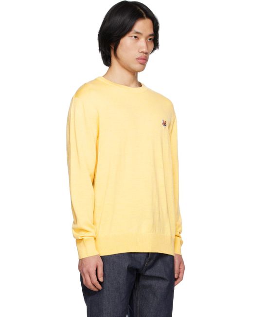 Maison Kitsuné Multicolor Yellow Fox Head Sweater for men
