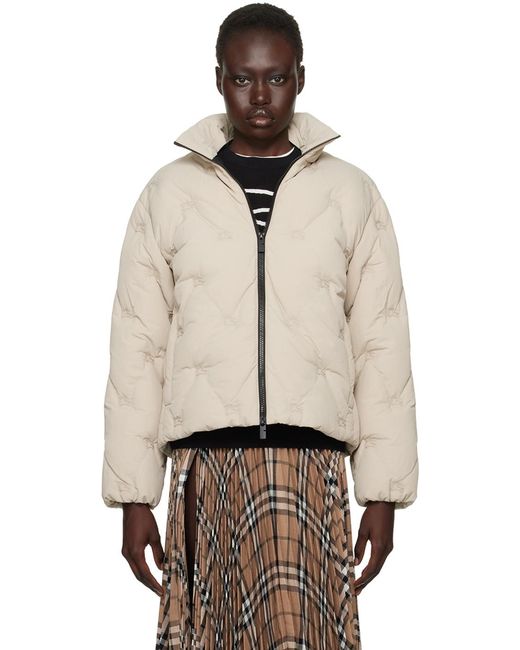 Blouson Matelassé En Nylon Rembourré En Duvet À Logos Ekd Burberry en coloris Natural